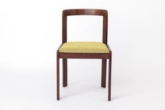 Set of 6 Vintage Lübke Dining Chairs, 1970s German Design, Stained Beechwood