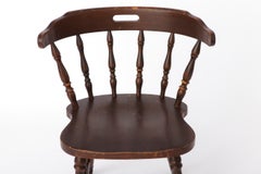 Vintage Western Style Wooden Chair, 1950s–1960s German Rustic Beechwood Dining