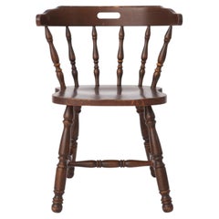 Vintage Western Style Wooden Chair, 1950s–1960s German Rustic Beechwood Dining