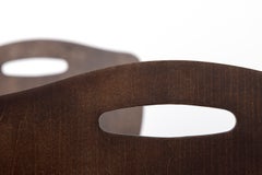 Pair of Vintage Plywood Dining Chairs, 1980s German Design, Metal Legs