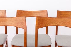 Set of 5 Henning Kjærnulf Teak Dining Chairs, Vejle Stolefabrik, Danish 1960s