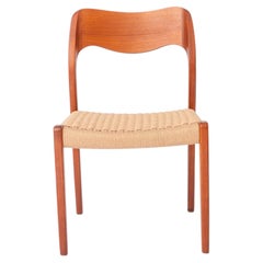 Sedia da pranzo in teak modello 71 di Niels Otto Møller, danese, anni '50, - con riparazioni!