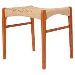 Arne Wahl Iversen Teak Ottoman, Danish Mid-Century Footstool, 1960s-1970s