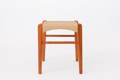 Arne Wahl Iversen Teak Ottoman, Danish Mid-Century Footstool, 1960s-1970s