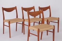 Set of 4 Arne Wahl Iversen Dining Chairs, Danish Mid Century Modern, 1960s–70s
