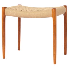 Vintage Ottoman by Niels Otto Moller  Model 80A  1950s  Teak Wood Frame