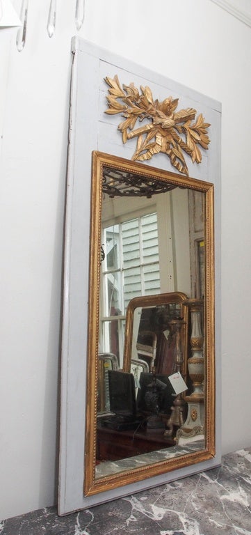 Giltwood 19th Century Trumeau Mirror For Sale