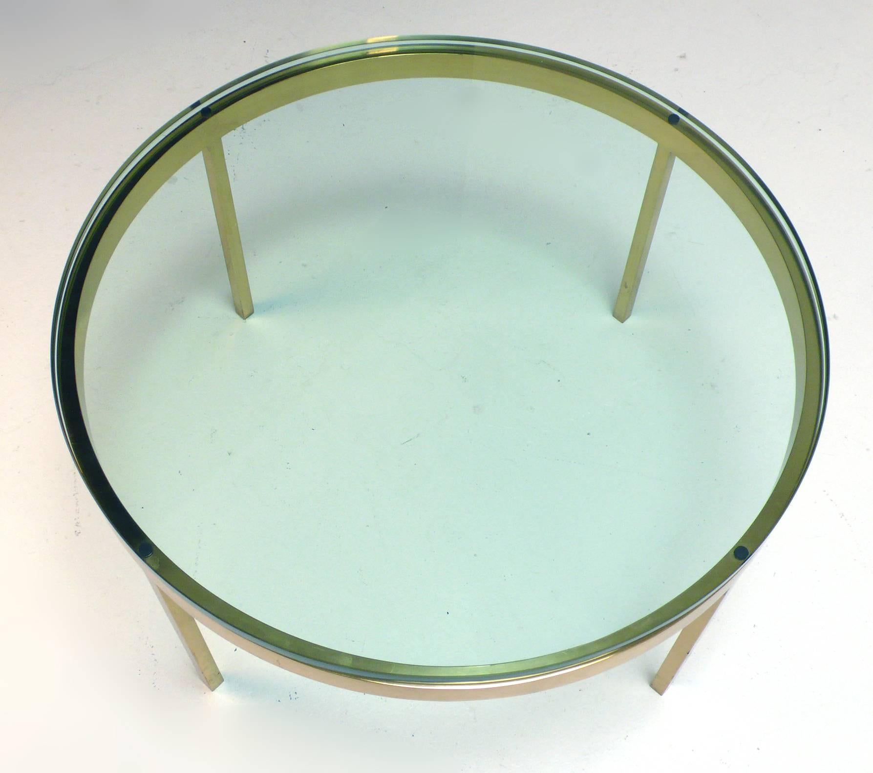 Mid-Century Modern Nicos Zographos Solid Brass Coffee Table