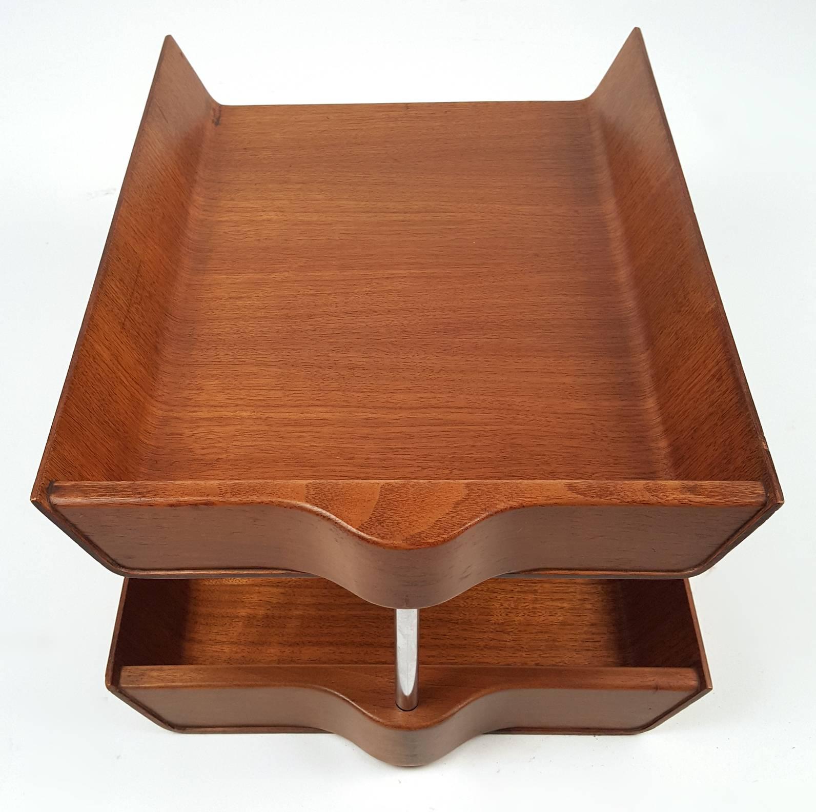 Mid-20th Century Florence Knoll Molded Plywood Architectural Letter Tray