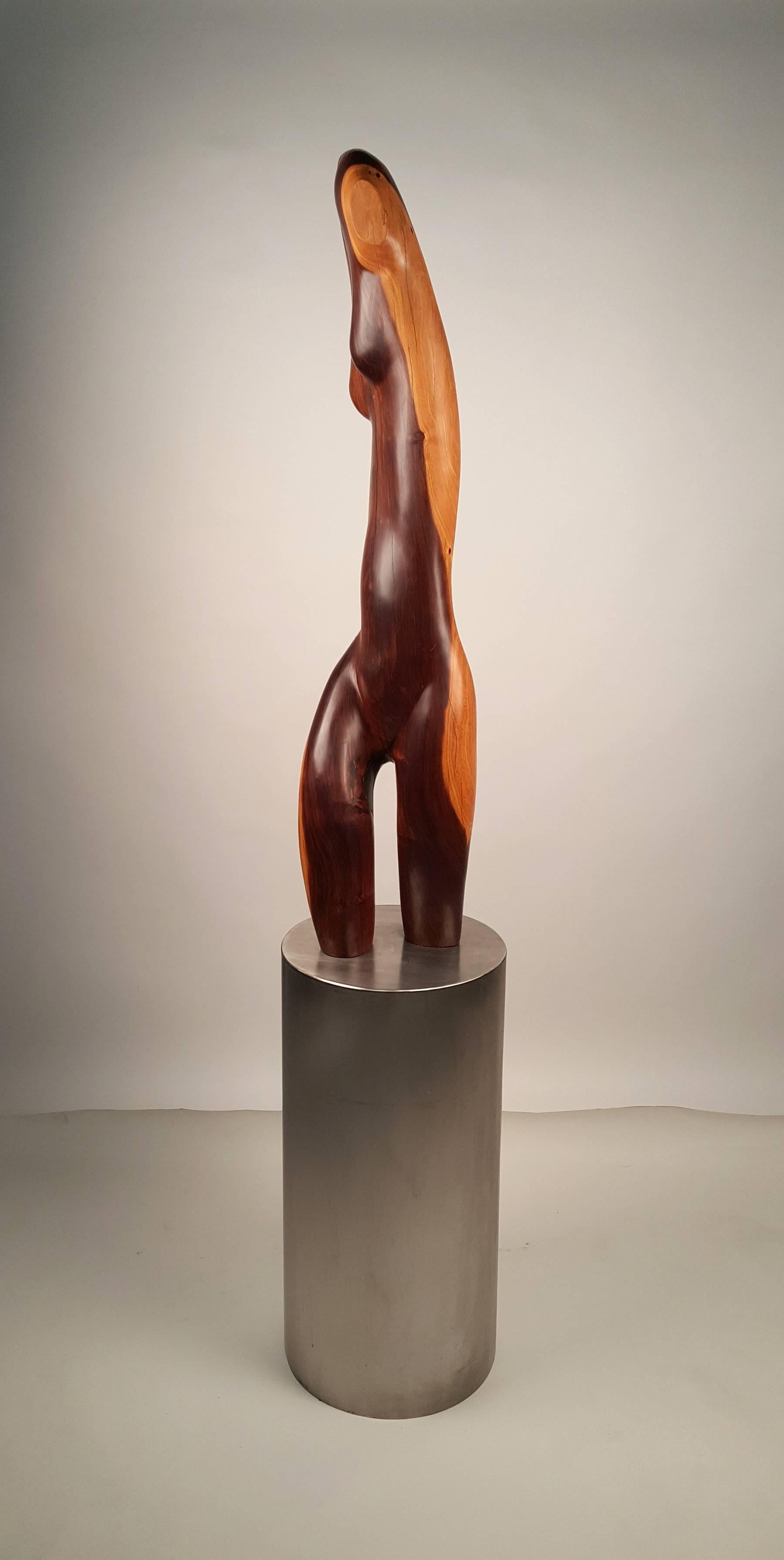American Solid Ebony Norman Ridenour Sculpture 1970s