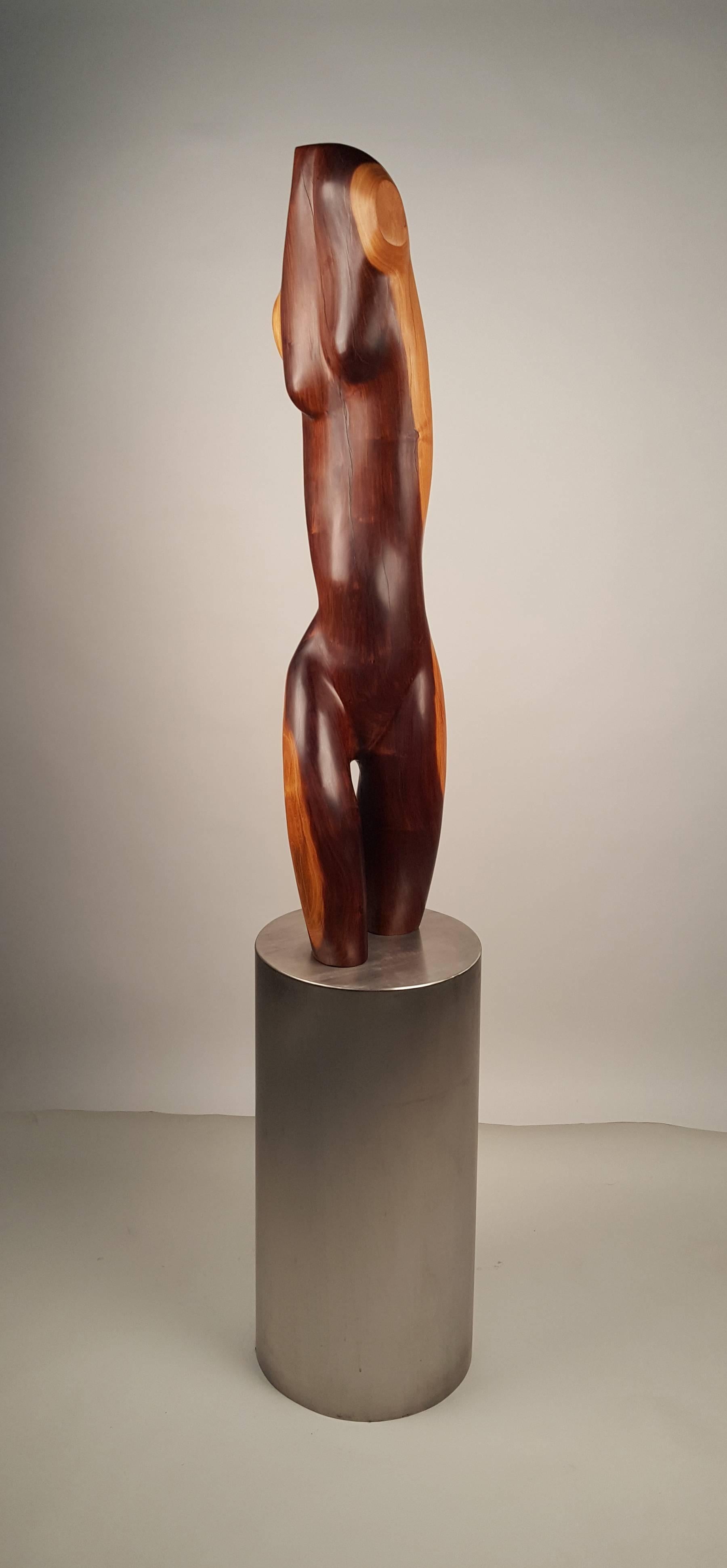 Solid Ebony Norman Ridenour Sculpture 1970s In Excellent Condition In Dallas, TX