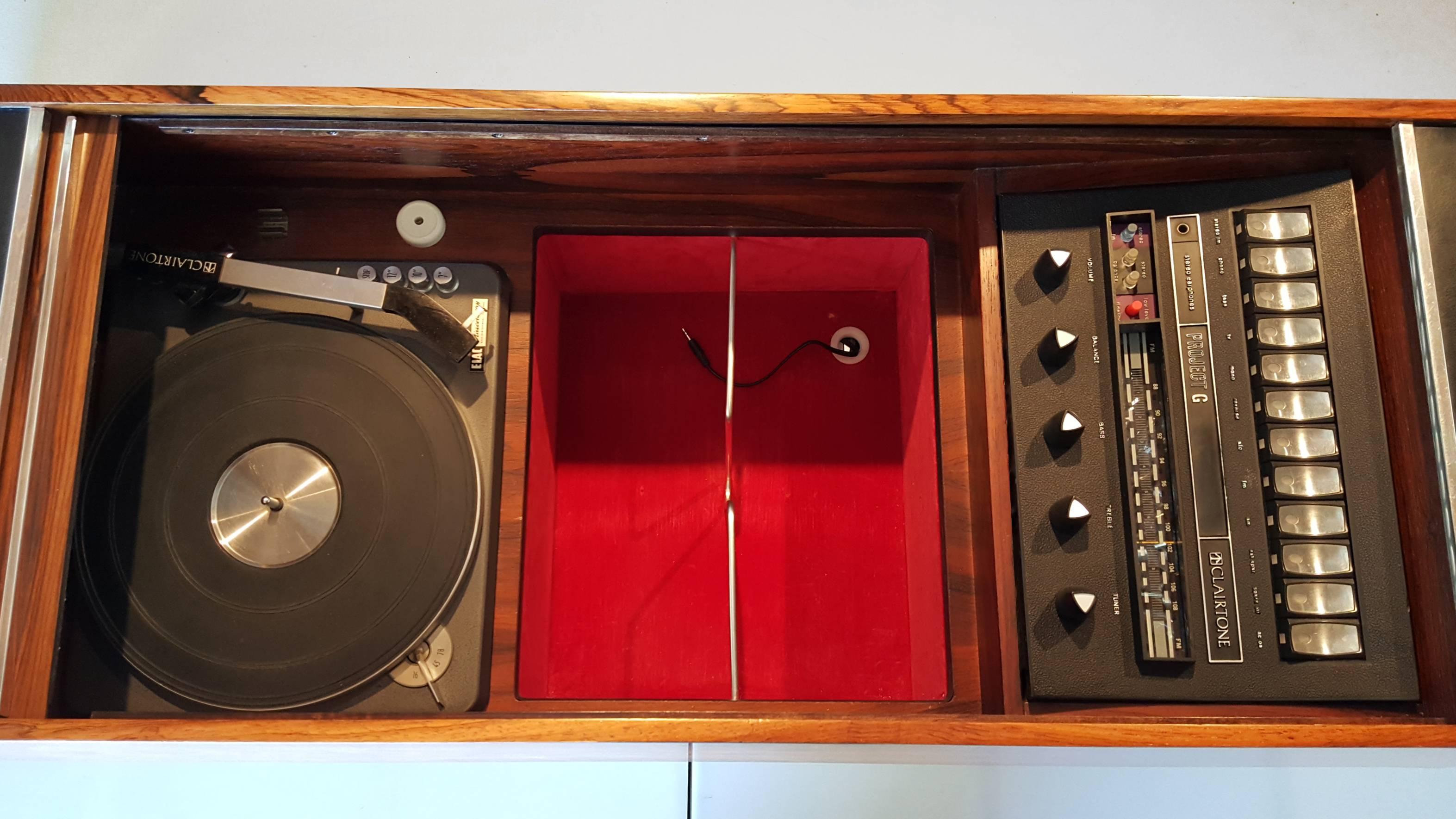 Stainless Steel First Generation Clairtone Project G T4 Rosewood Stereo System