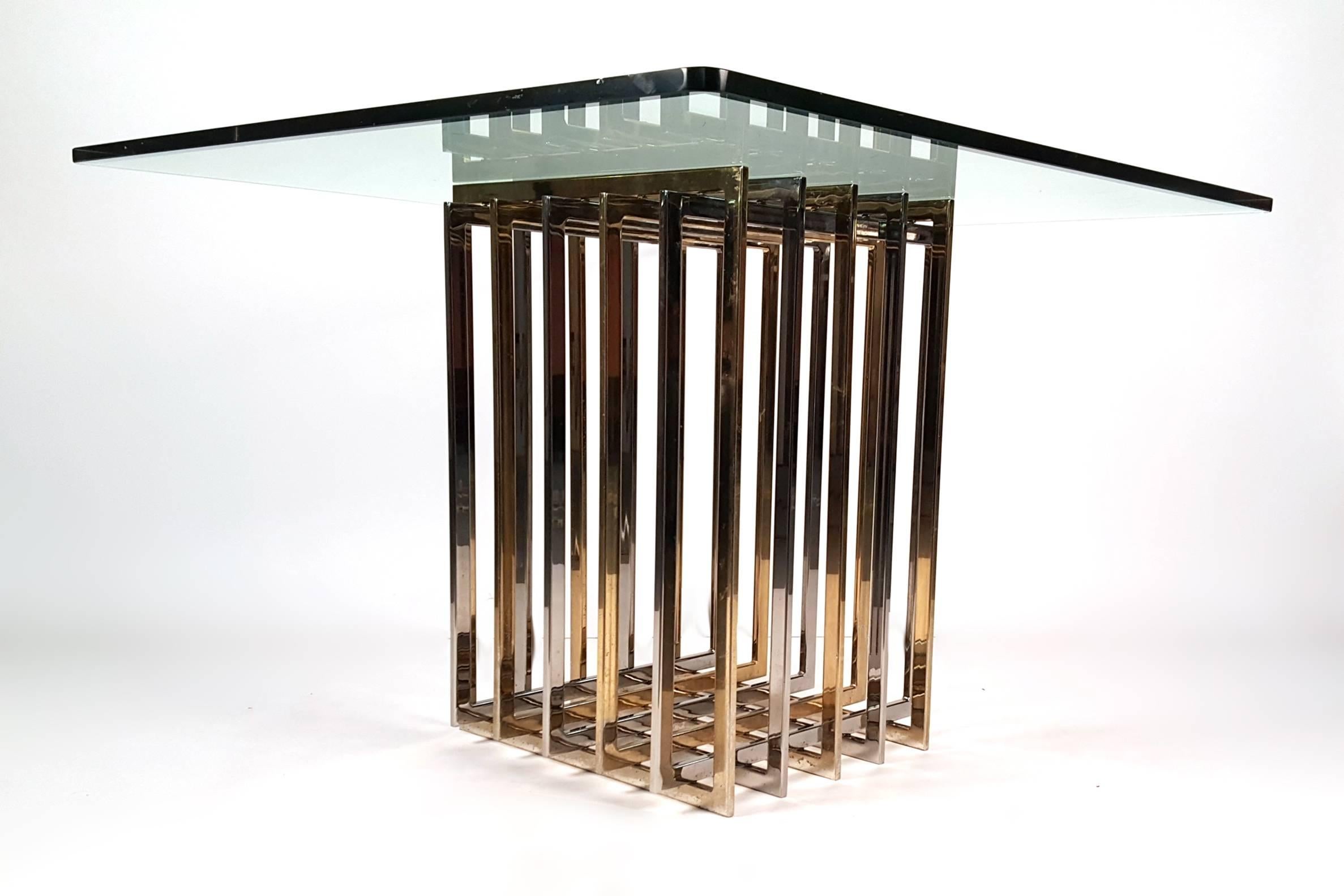 Mid-Century Modern Pierre Cardin Mixed Metals Table for Dining, Game or Entry