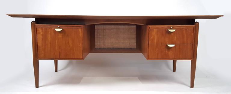 Finn Juhl Teak Executive Desk With Floating Top At 1stdibs