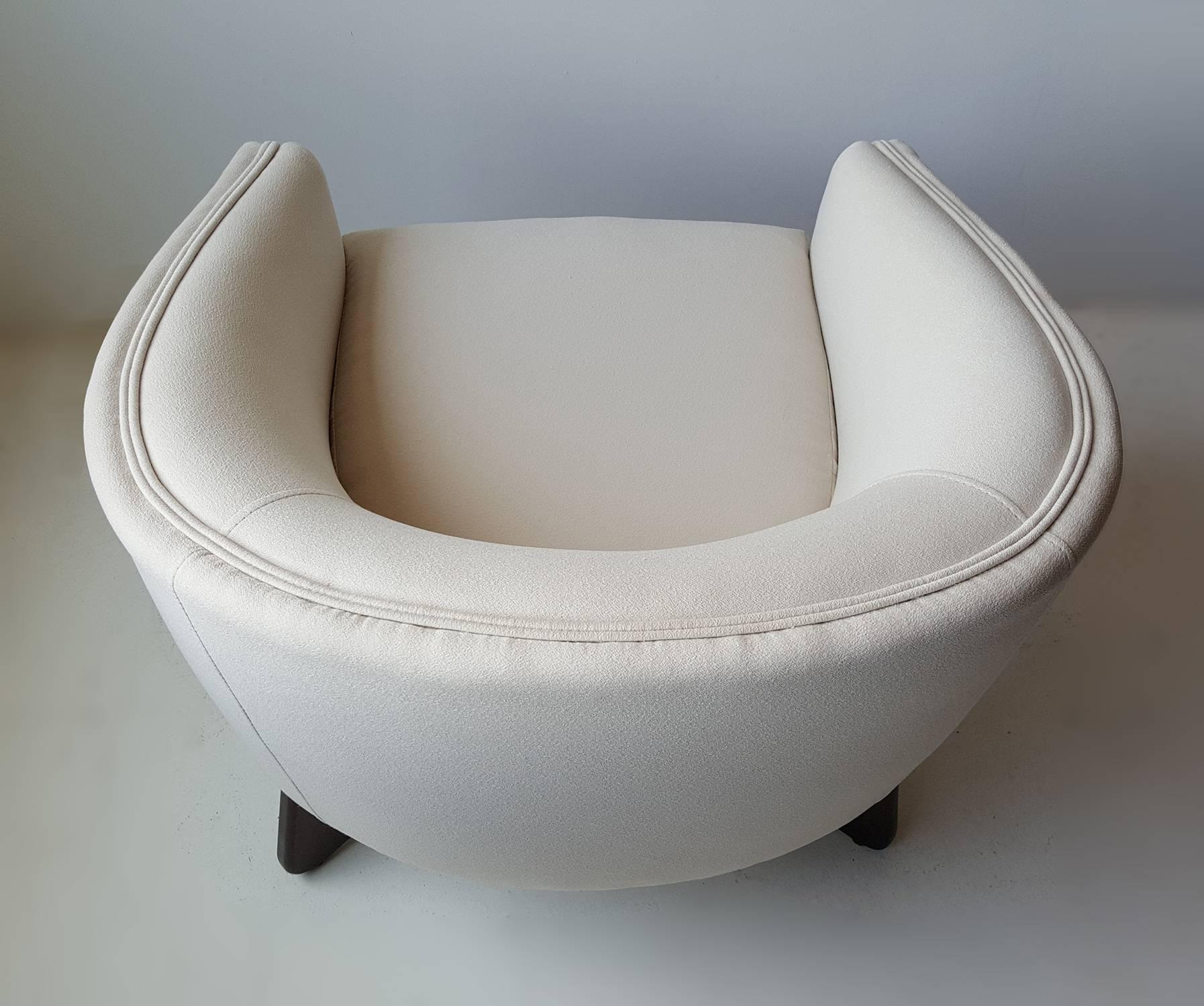 Adrian Pearsall Lounge Chair with Sculptural Walnut Base In Excellent Condition In Dallas, TX