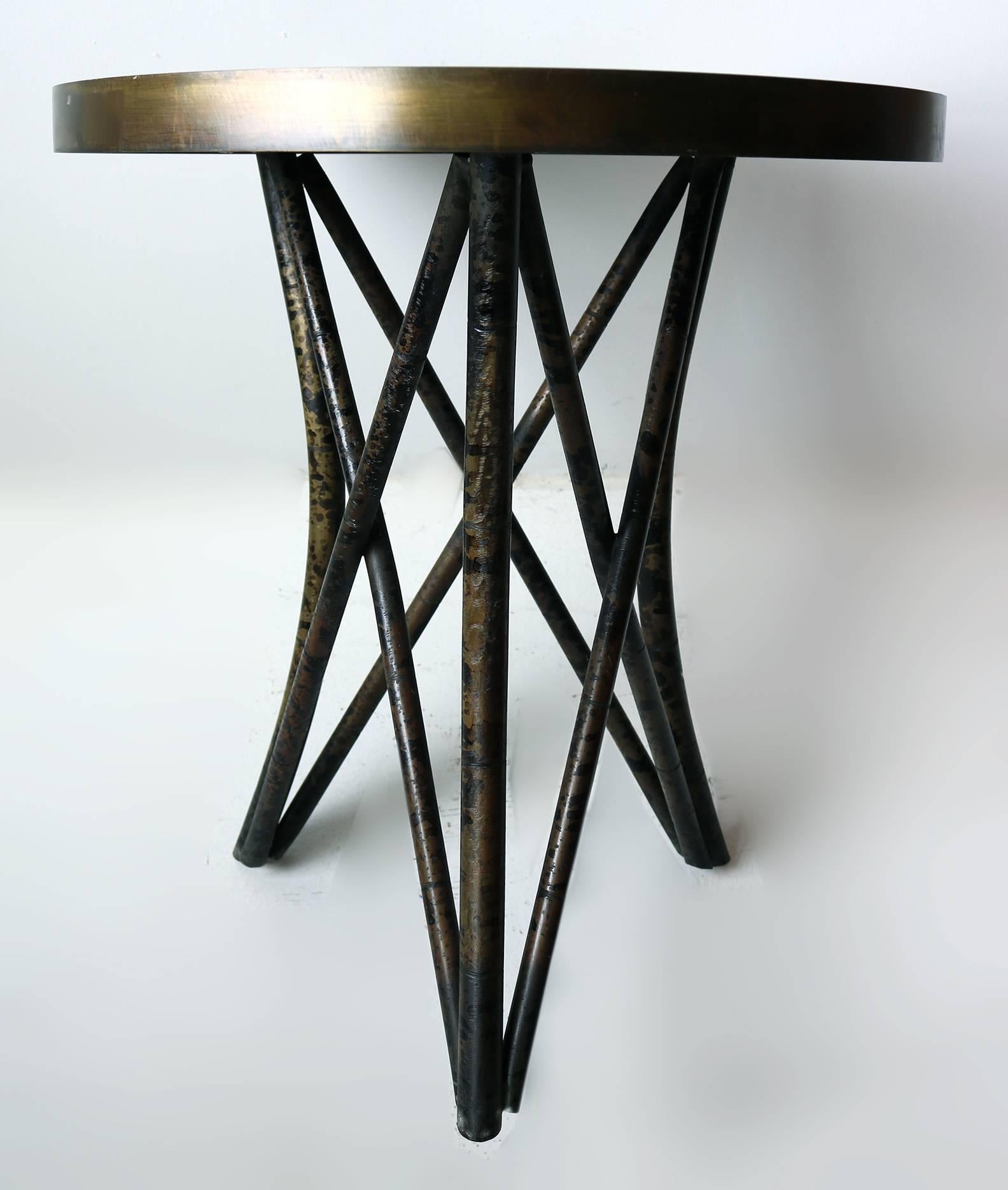 Philip and Kelvin LaVerne 'Still Life' Side Table in Patinated Bronze In Excellent Condition In Dallas, TX