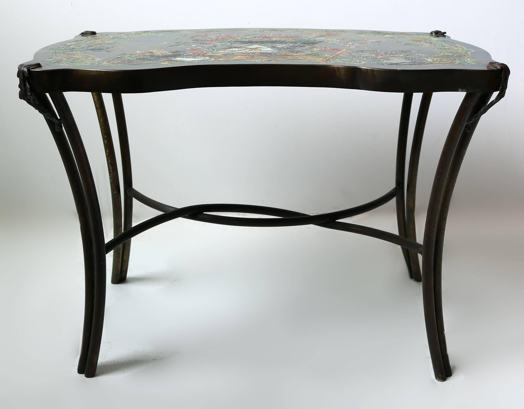 American Philip and Kelvin LaVerne Pompadour Occasional Table in Patinated Bronze