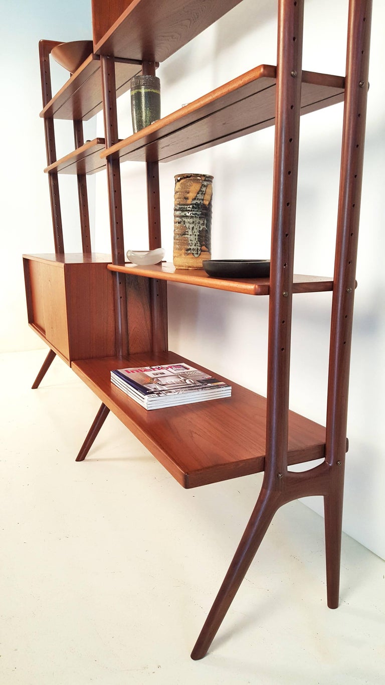 Kurt Ostervig Freestanding Danish Modern Bookshelf in Teak For Sale at