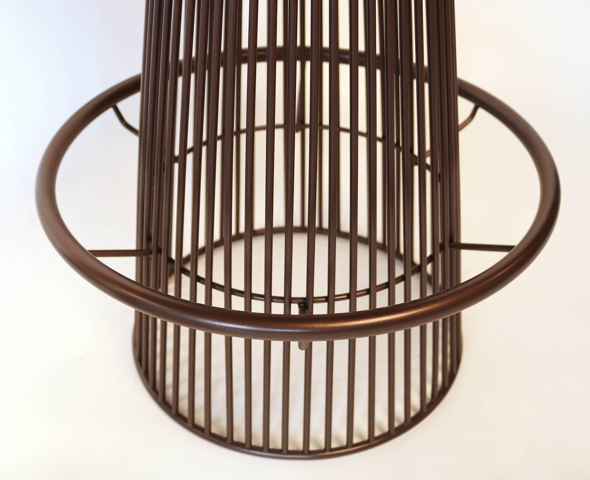 Trio of Barstools in Bronze after Warren Platner In Excellent Condition In Dallas, TX