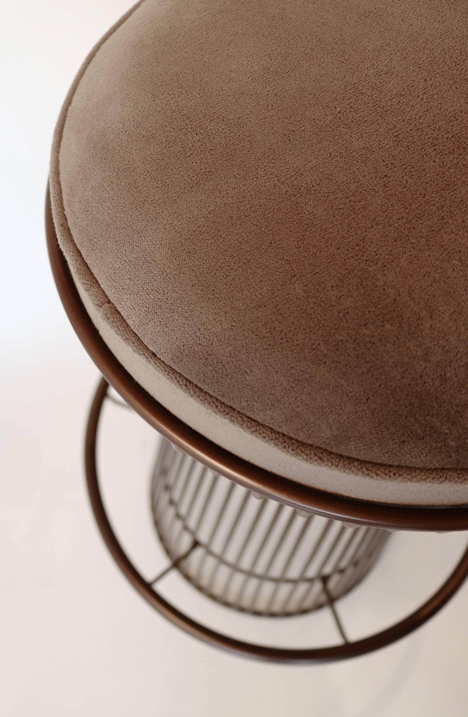 American Trio of Barstools in Bronze after Warren Platner