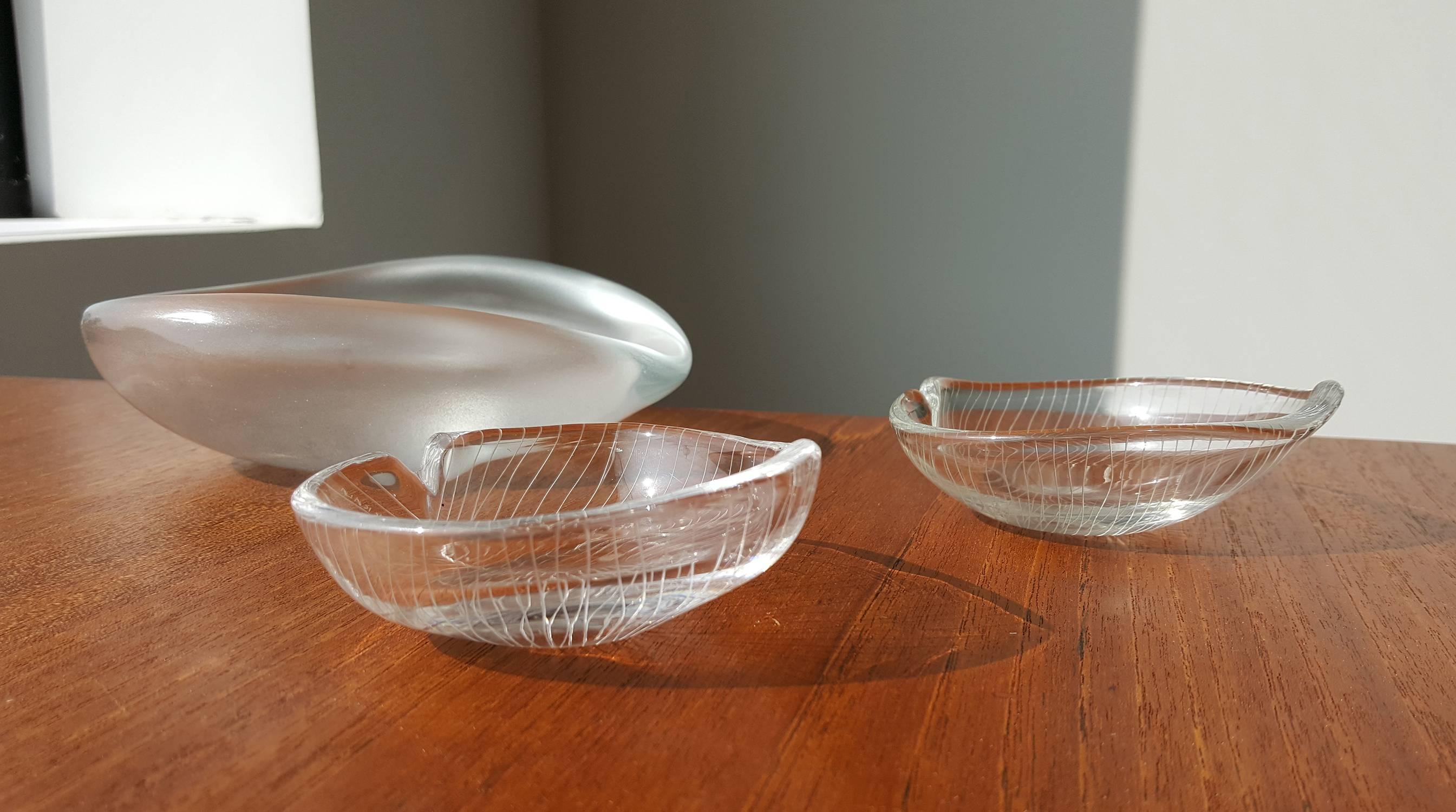 Scandinave moderne Tapio Wirkkala Glass Leaf 
