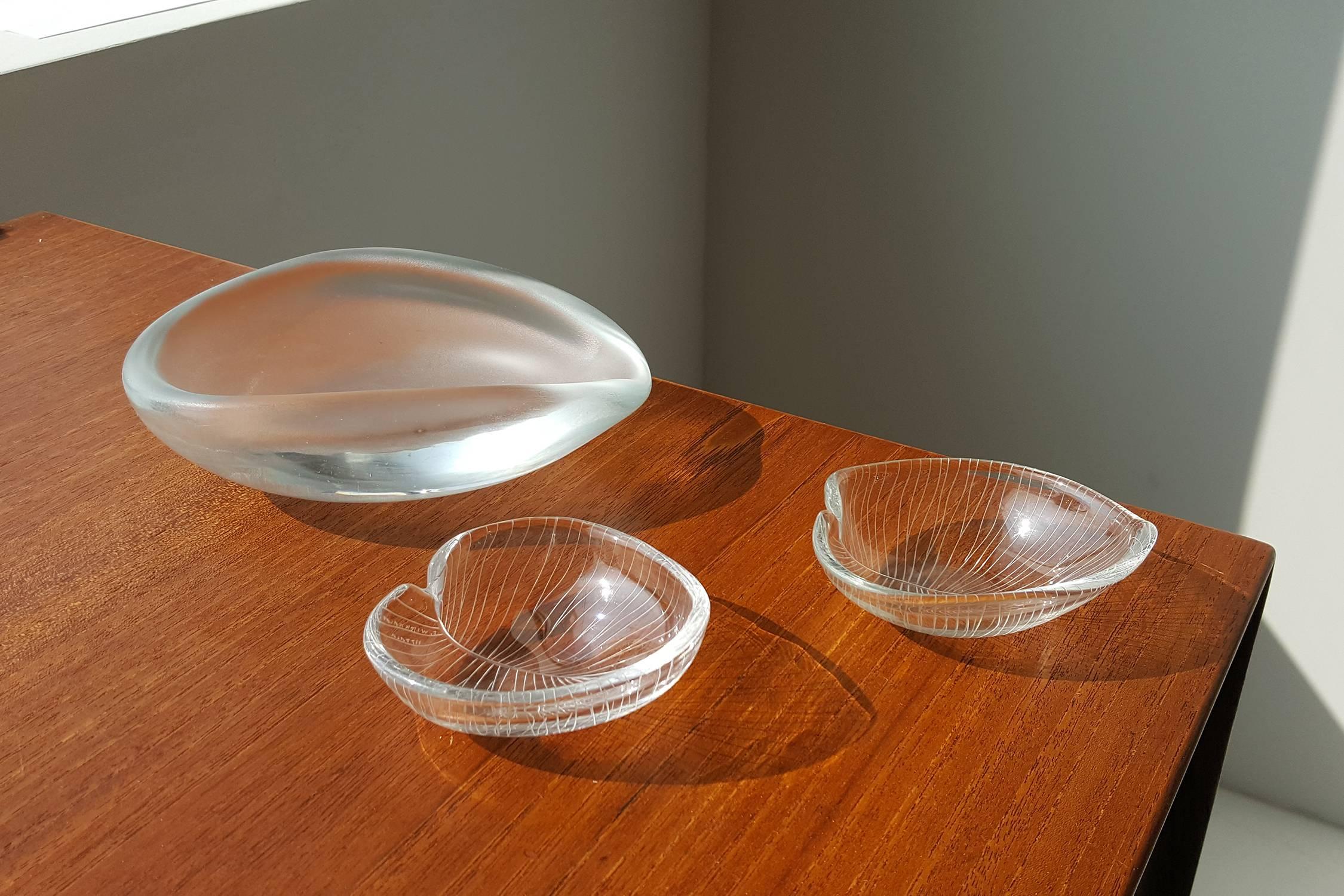 20th Century Vintage Scandinavian Tapio Wirkkala Glass Leaf Collection For Sale