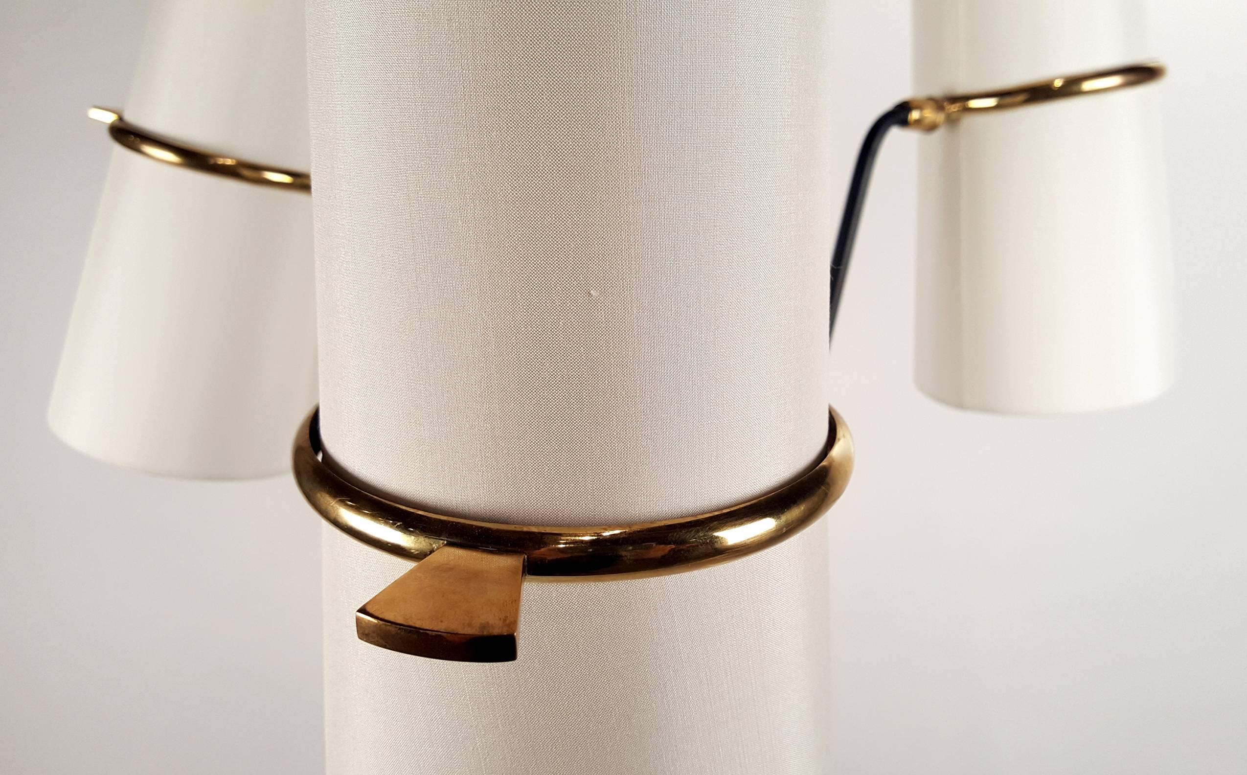 Elegant French Modernist Three-Arm Floor Lamp By Maison Lunel 3