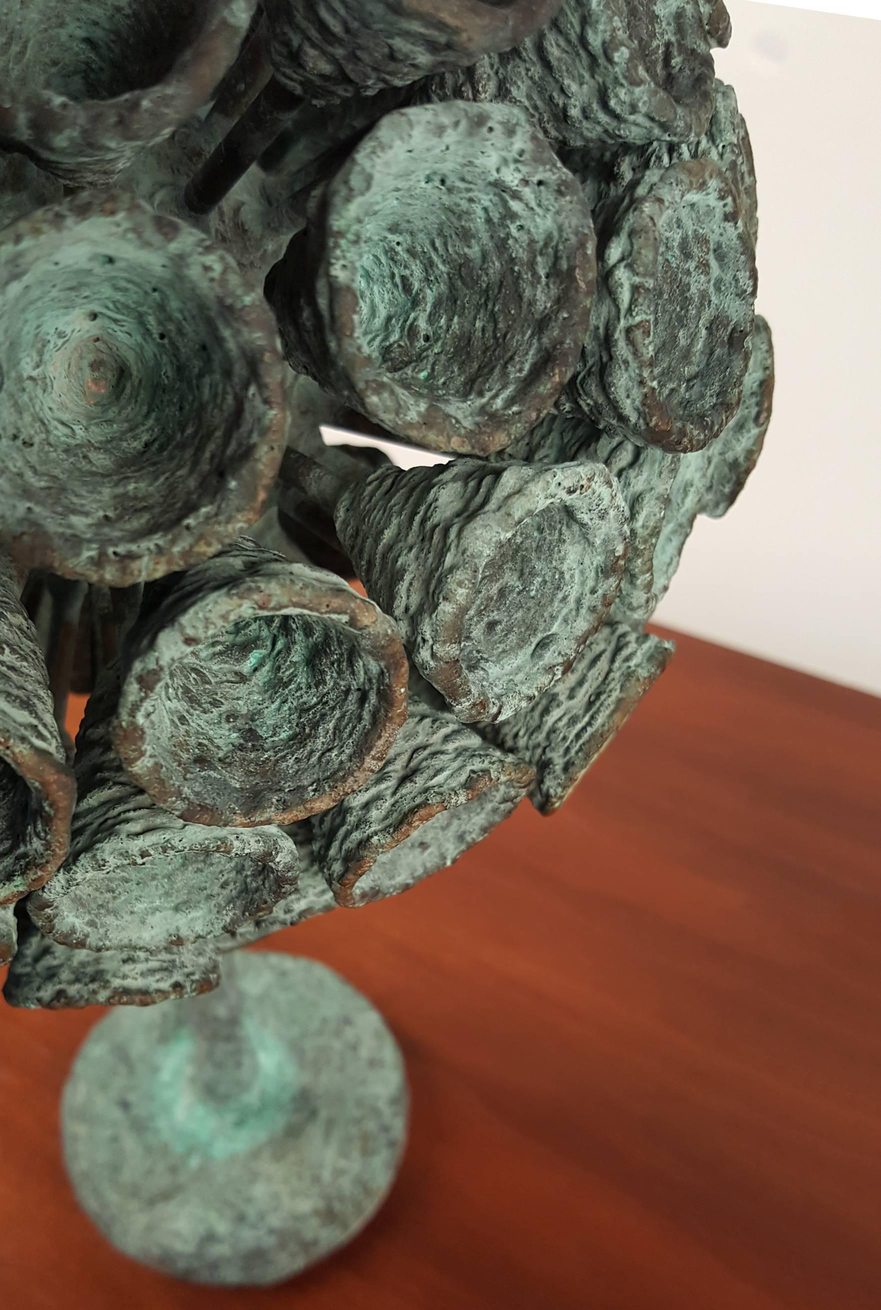 American Organic Bronze Blooming Plant Form Sculpture by Douglas Ihlenfeld