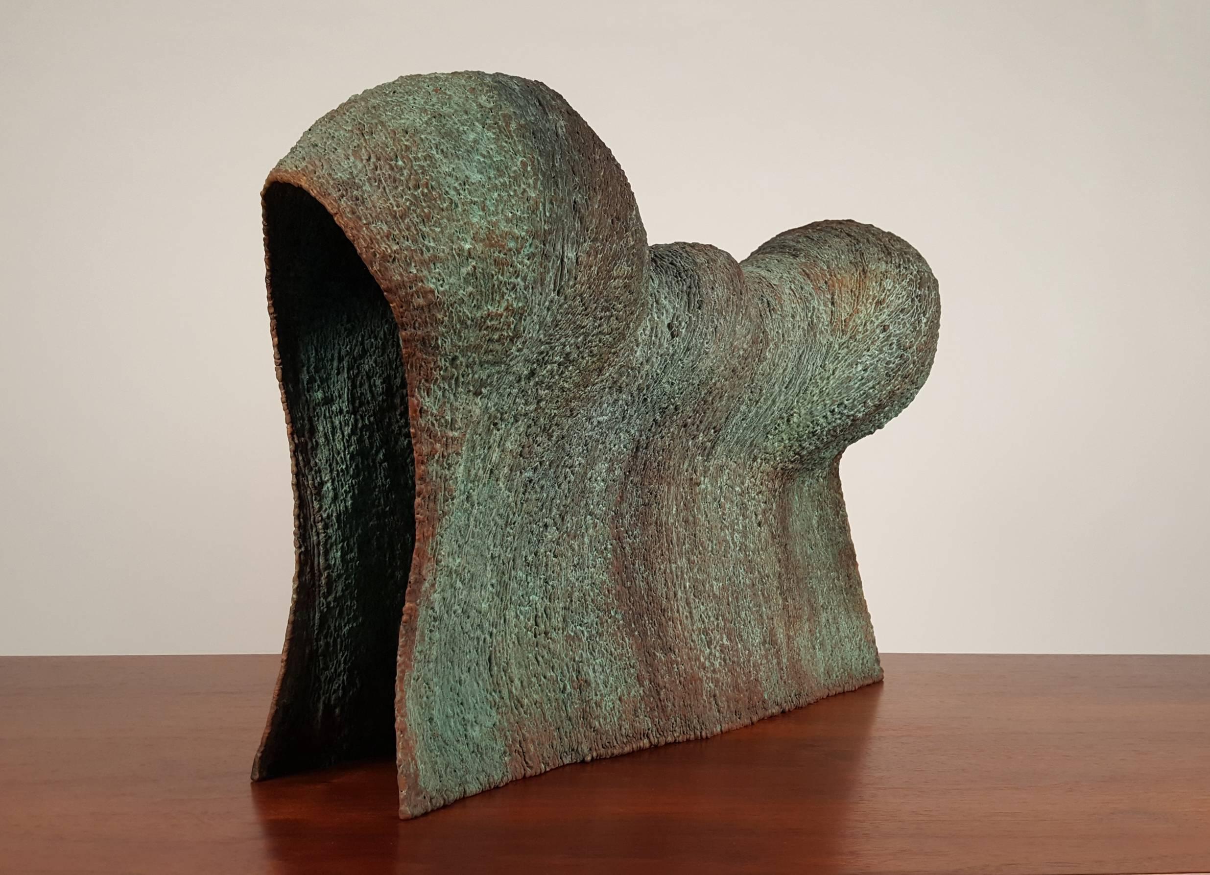 American Contemporary Brutalist Wave Form Sculpture in Bronze by Douglas Ihlenfeld