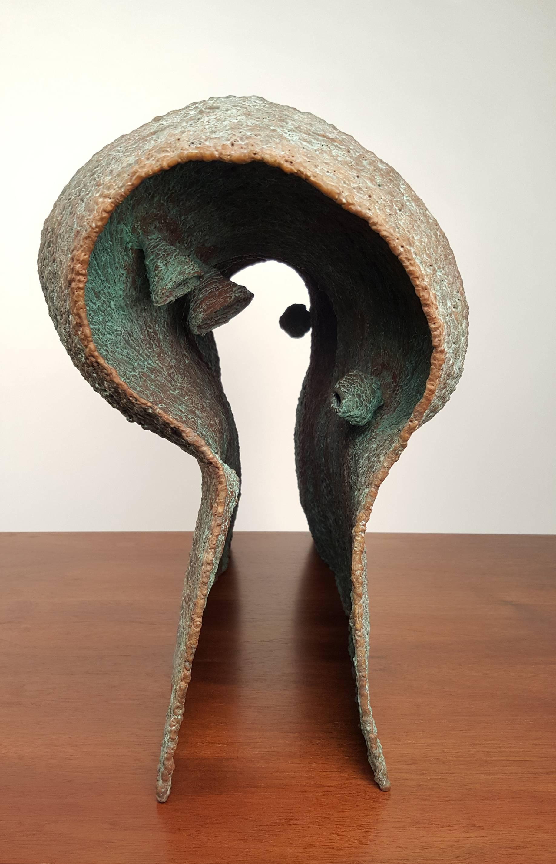 Contemporary Brutalist Wave Form Sculpture in Bronze by Douglas Ihlenfeld 3
