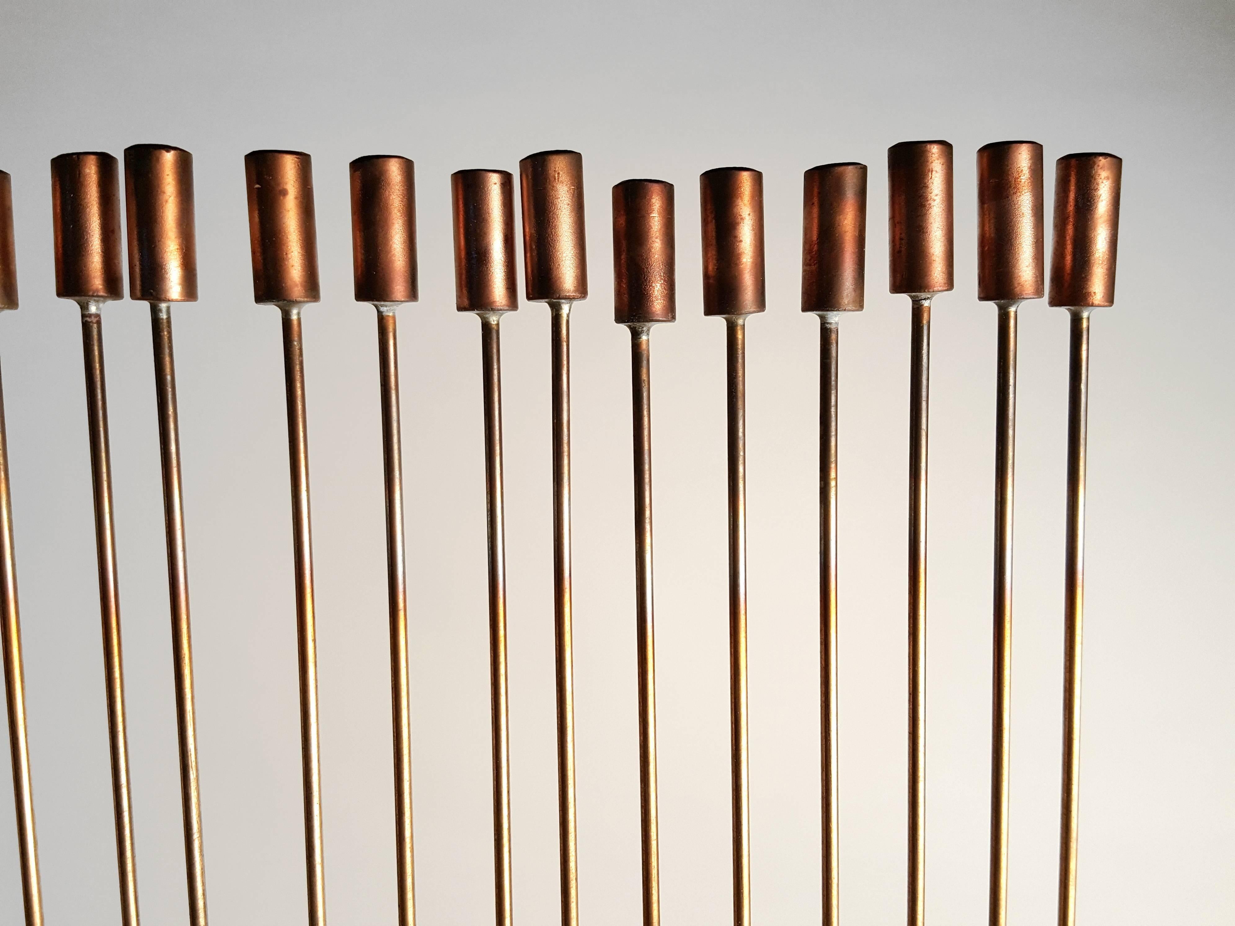 Large Val Bertoia 'Sonambient' Bronze and Copper Sound Sculpture In Excellent Condition In Dallas, TX