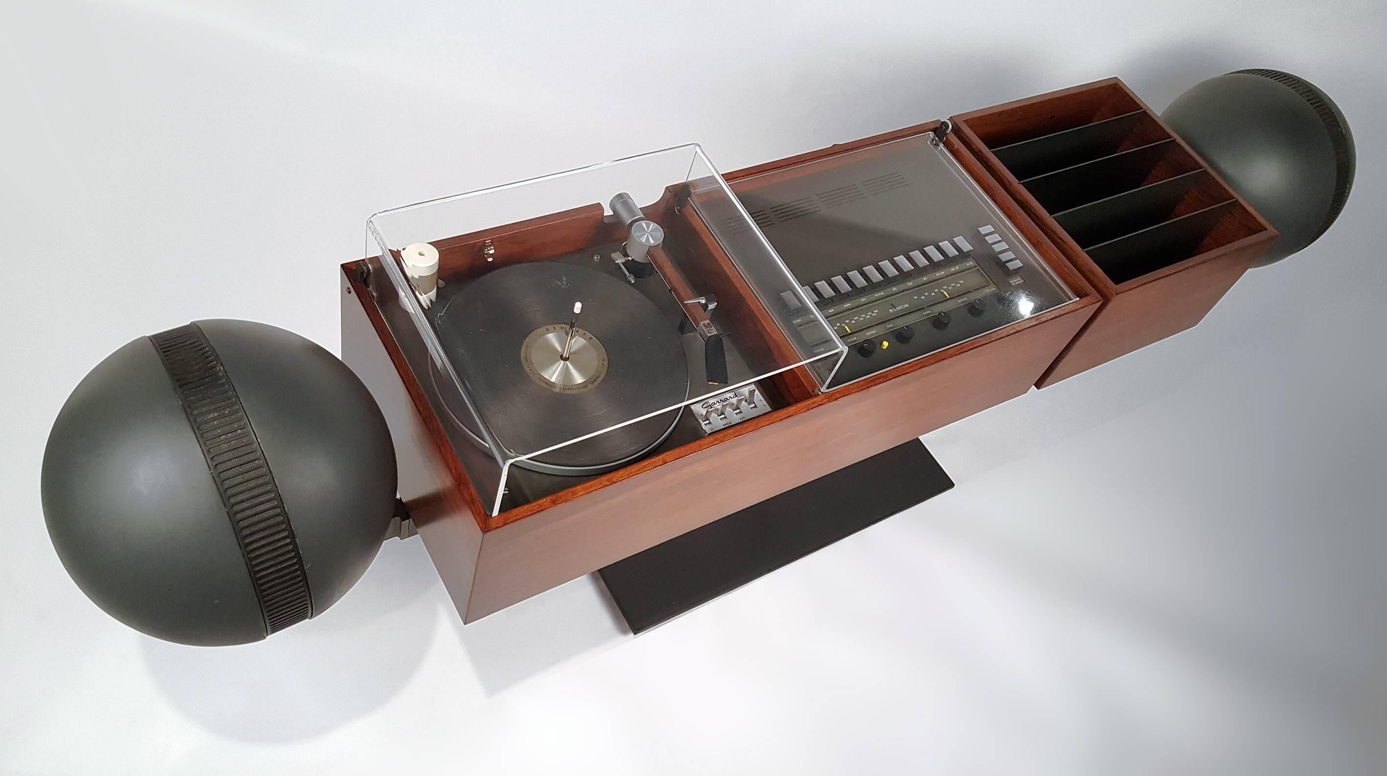 Lacquered 1960s Clairtone Project G2 Rosewood Stereo System