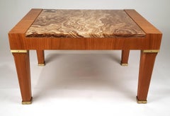 1960s Baker Silver Label Onyx and Mahogany Side Table