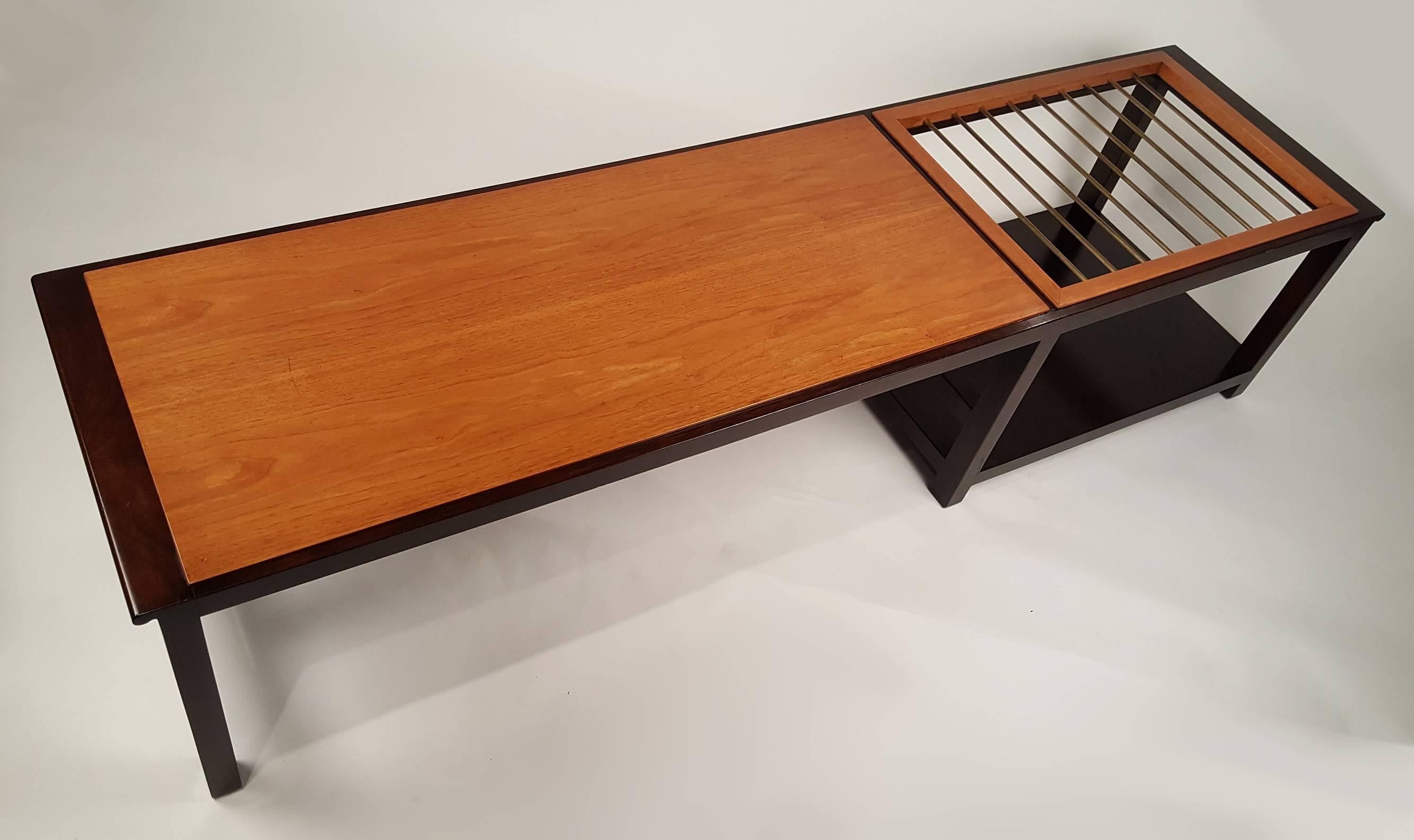 American Edward Wormley for Dunbar Table or Bench with Magazine Display For Sale