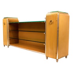 Rare Paul T. Frankl Art Deco Lacquered and Silvered Skyscraper Sideboard c. 1928