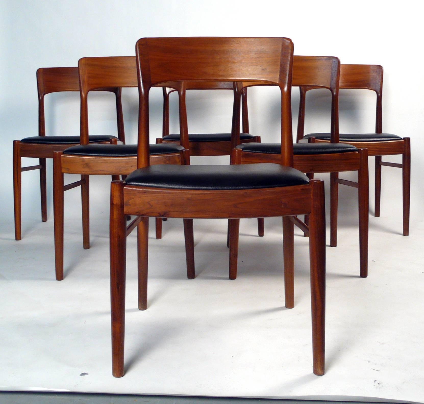 Set of six with teakwood construction, excellent condition.