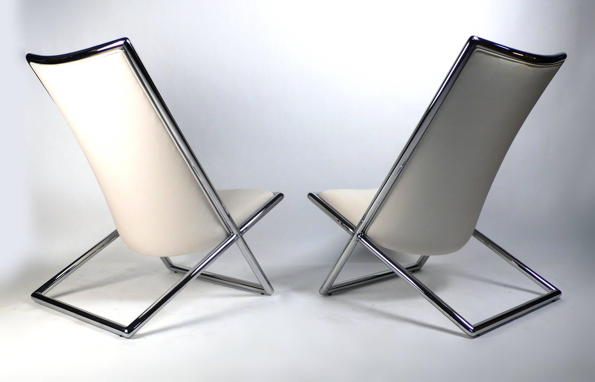 Mid-Century Modern Scissor Lounge Chairs by Ward Bennett