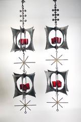 Brutalist Suspended Modular Candelabra Sculpture by Gene Montez Flores