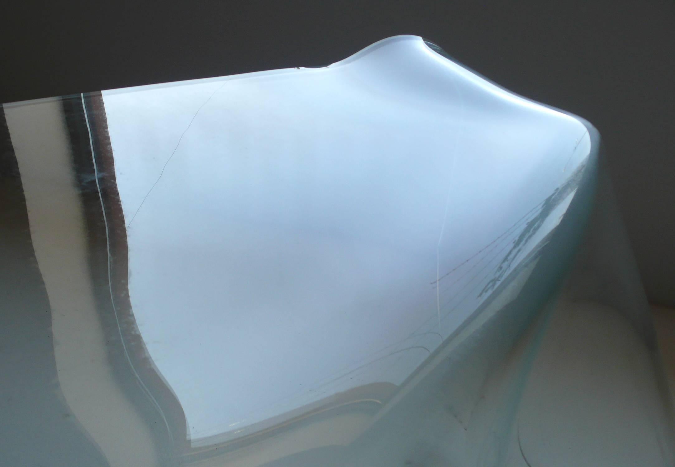 American Custom Designed Slumped Glass Desk by Laurel Fyfe For Sale