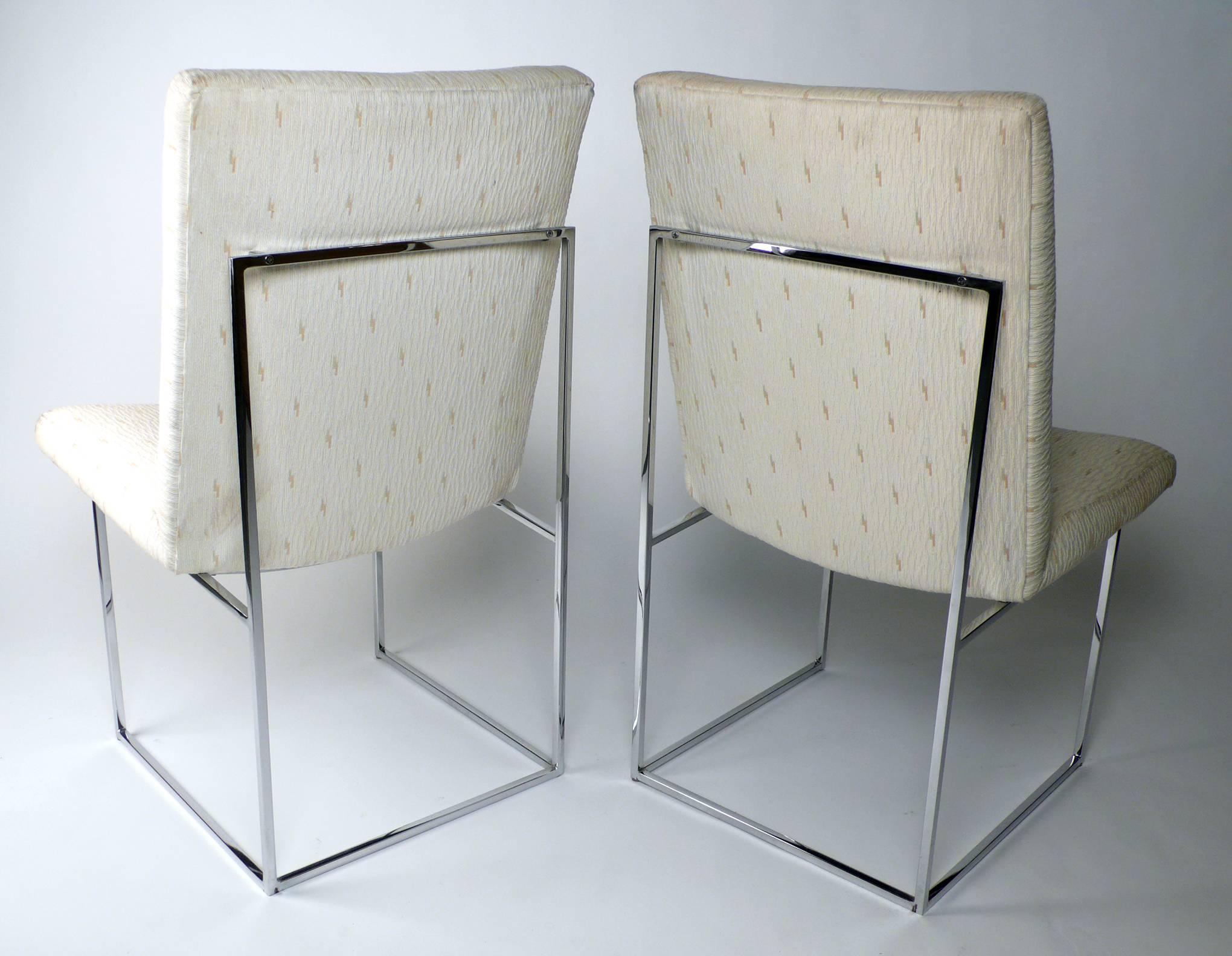 Mid-Century Modern Four Milo Baughman Side Chairs For Sale