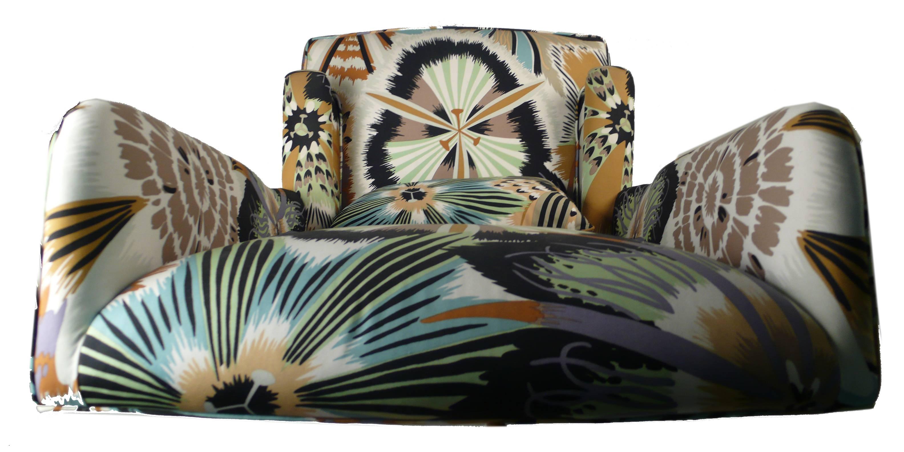 American 1960s Missoni Wingback Chair