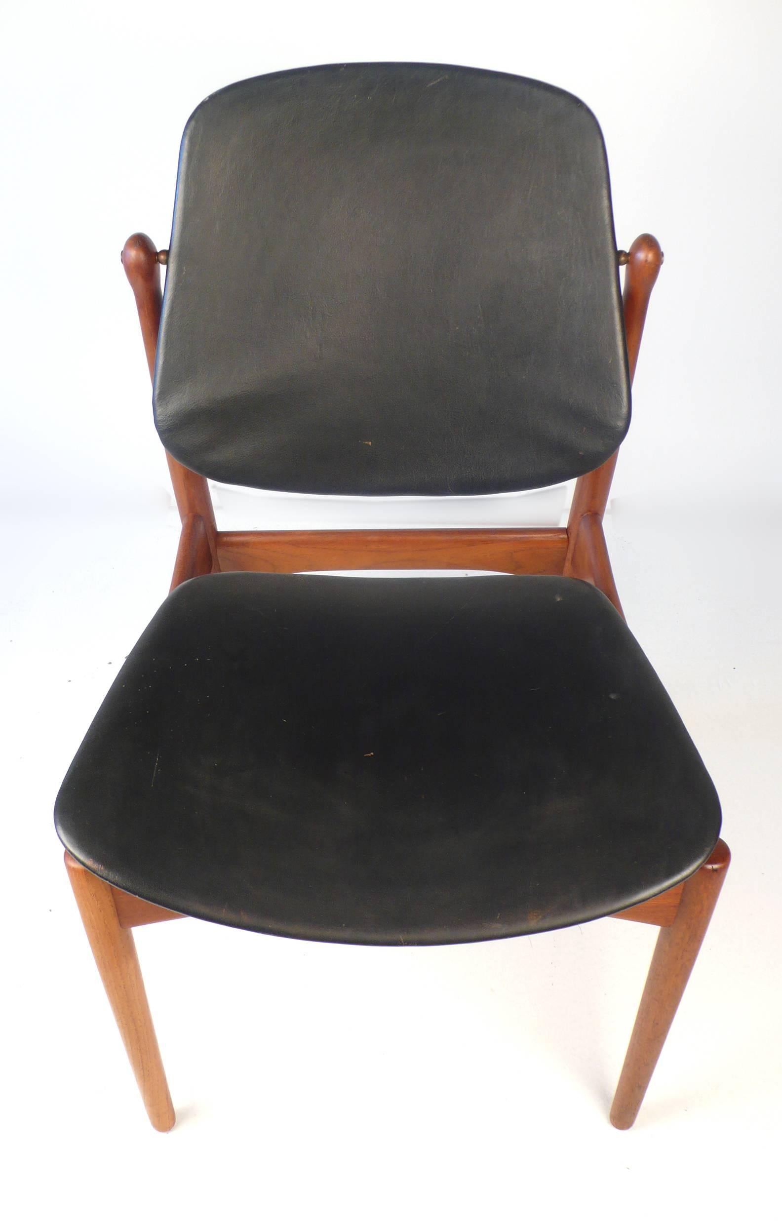 Mid-20th Century Six Arne Vodder Solid Teak Dining Chairs