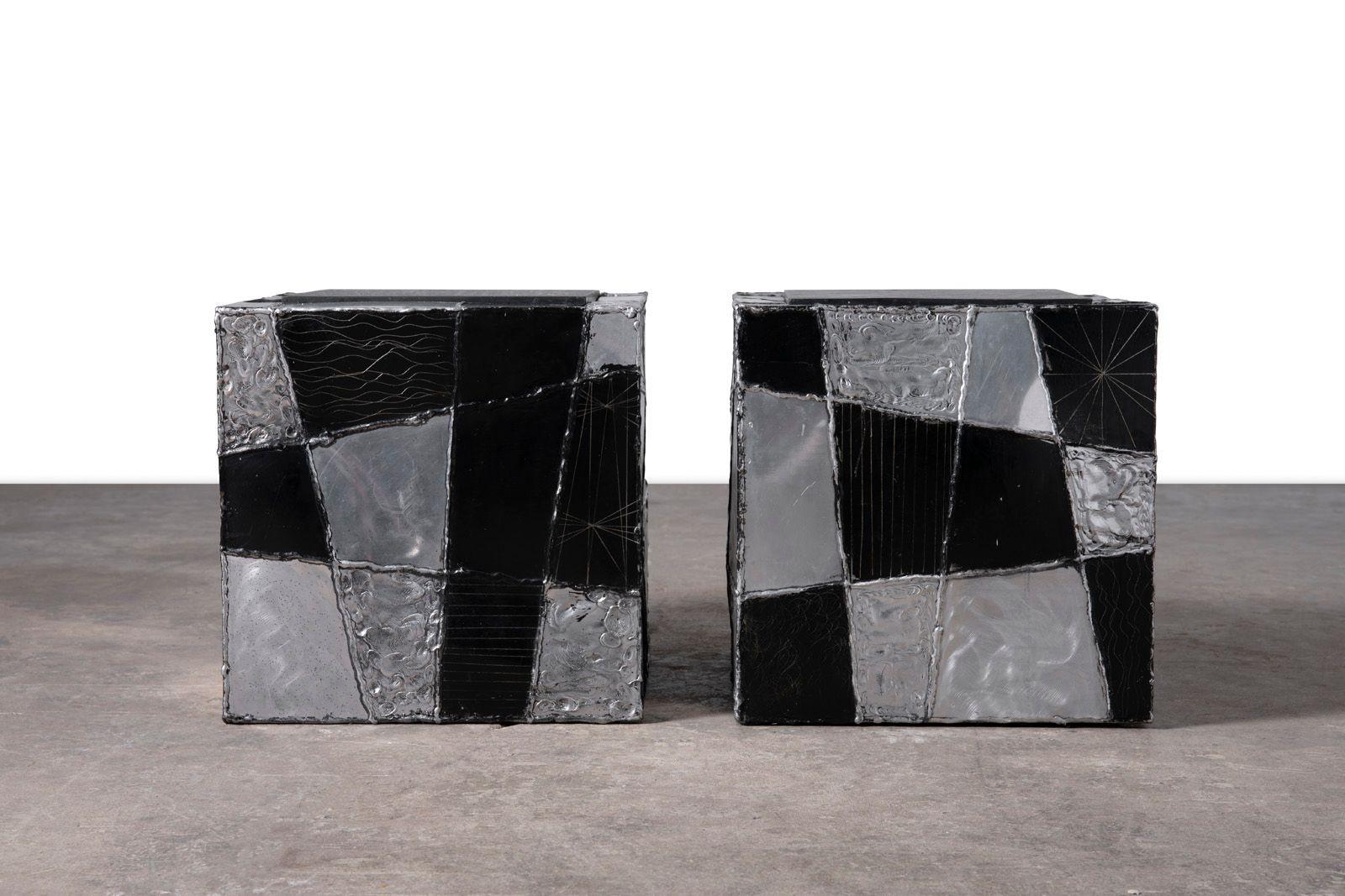 American Paul Evans Studio Argente PE-37 Cube Tables – Exceptionally Clean Pair - 1970s For Sale