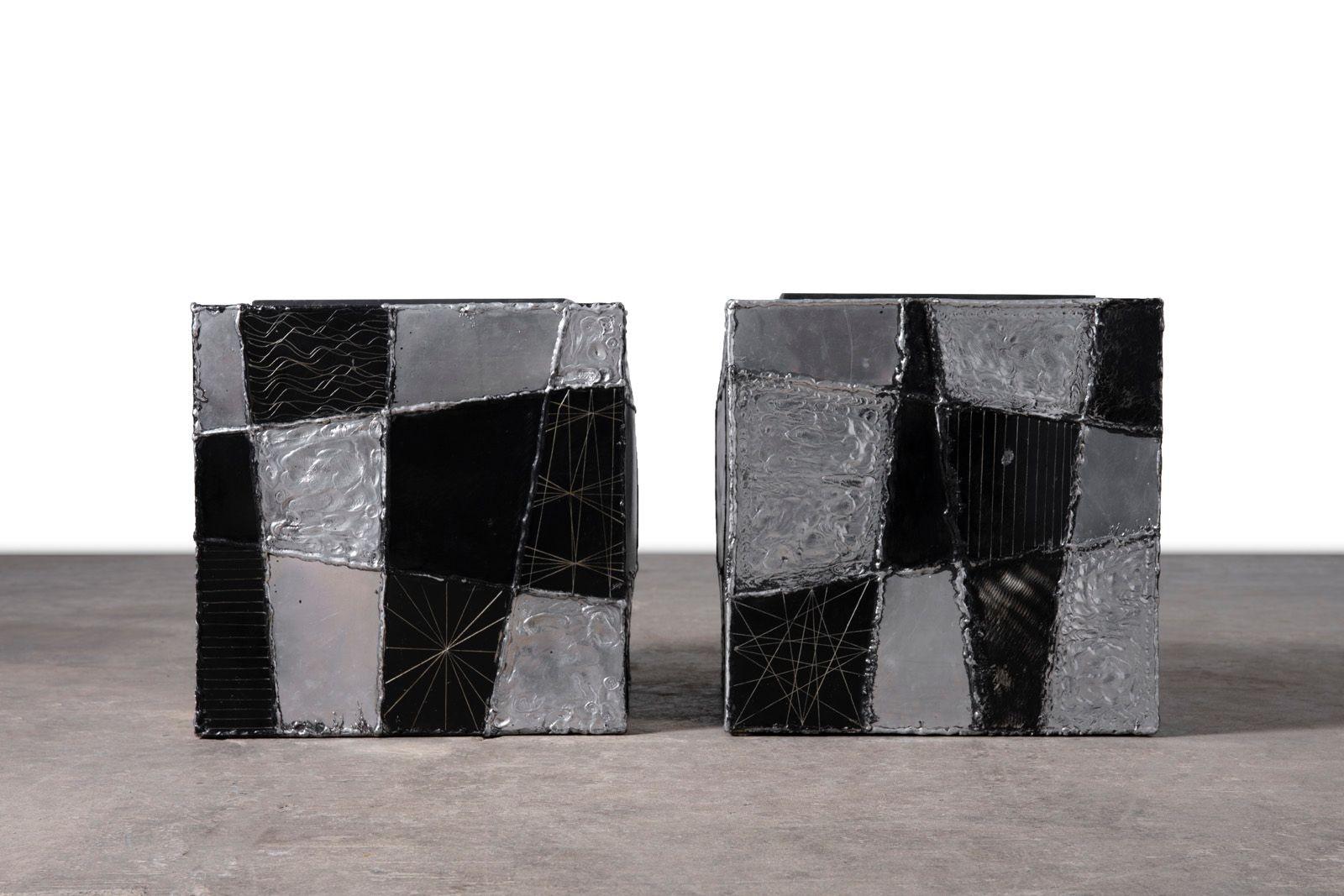 Paul Evans Studio Argente PE-37 Cube Tables – Exceptionally Clean Pair - 1970s In Good Condition For Sale In Dallas, TX
