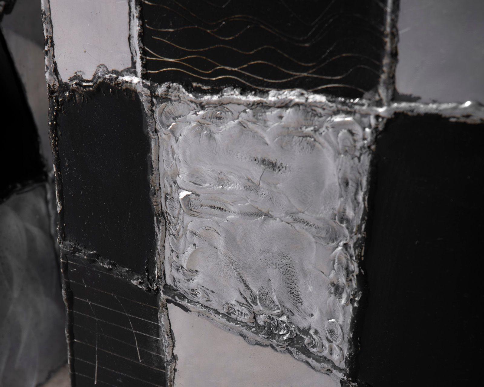 Aluminum Paul Evans Studio Argente PE-37 Cube Tables – Exceptionally Clean Pair - 1970s For Sale