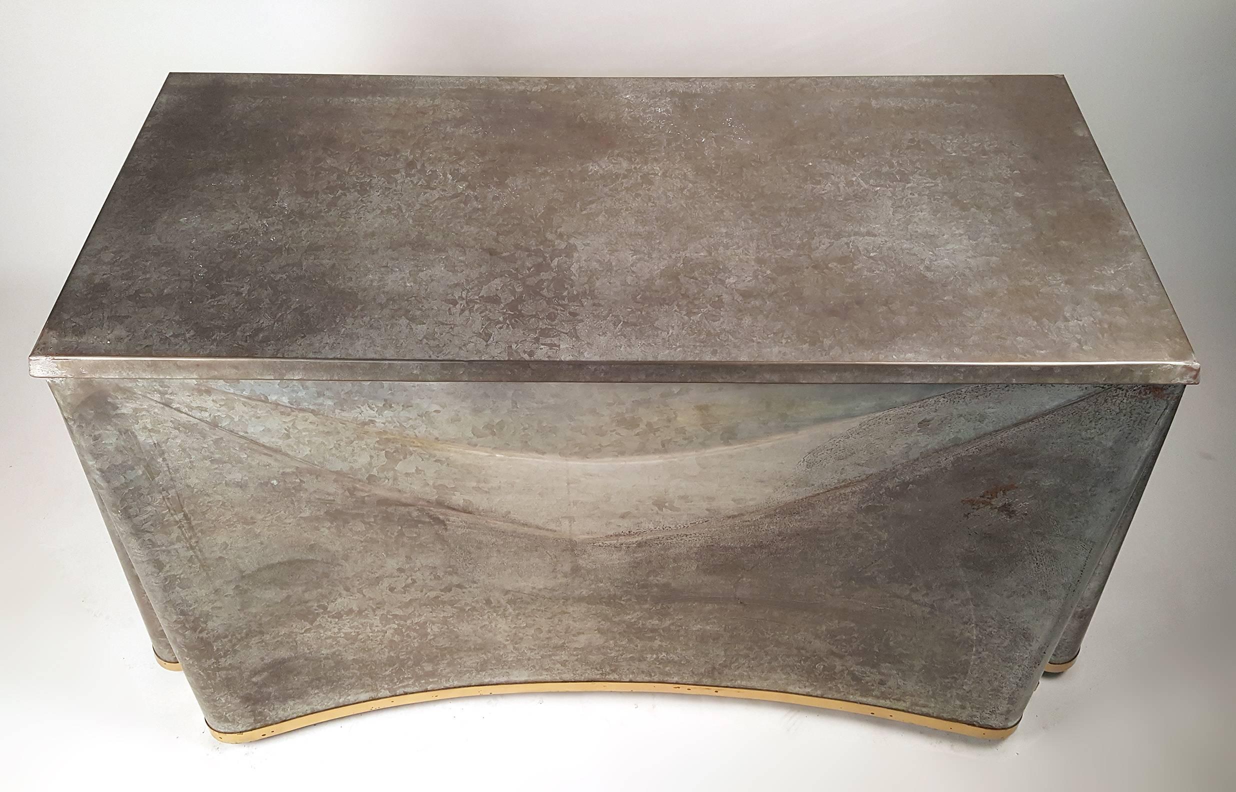 Mid-Century Modern Galvanized Steel Console by John Dickinson