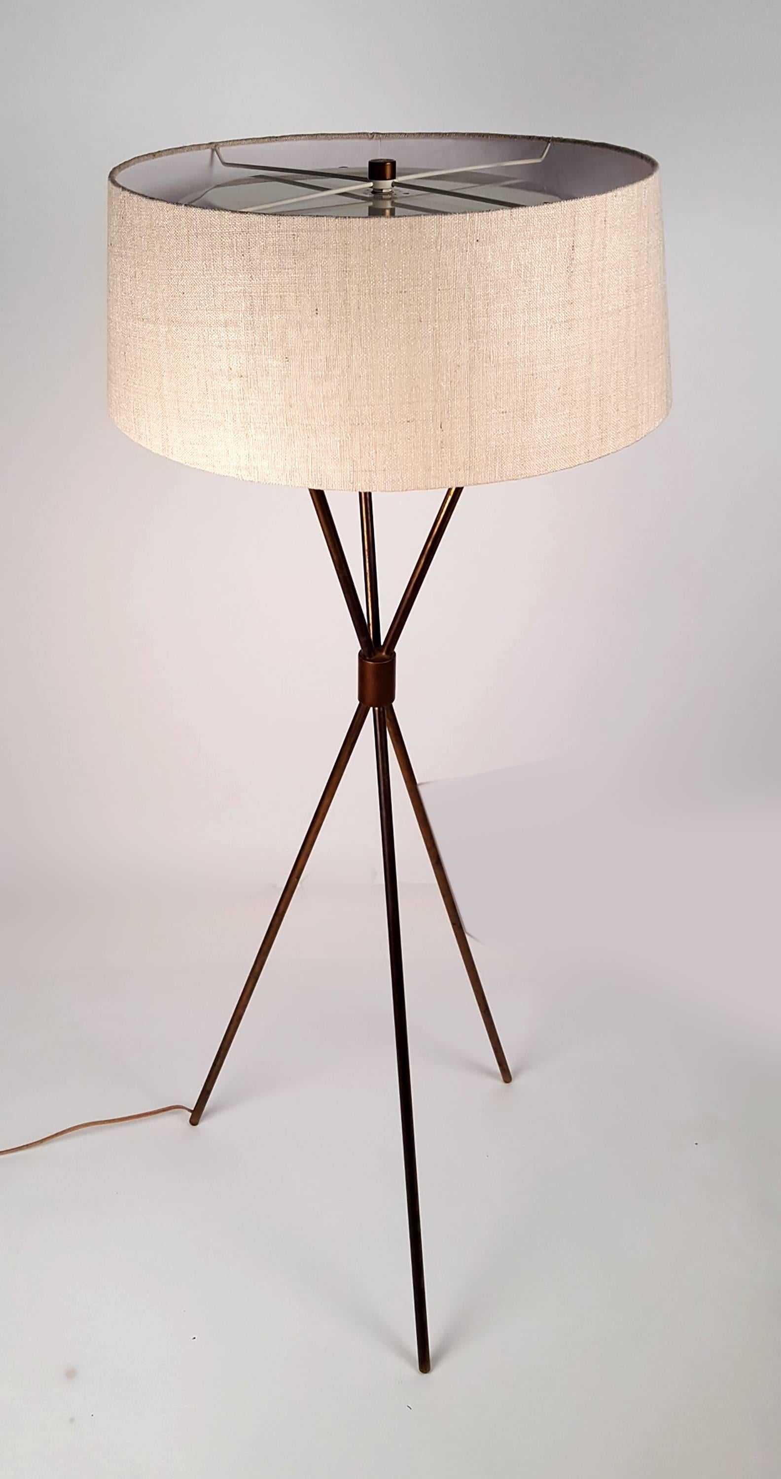 Mid-Century Modern T.H. Robsjohn-Gibbings Tripod Floor Lamp for Hansen