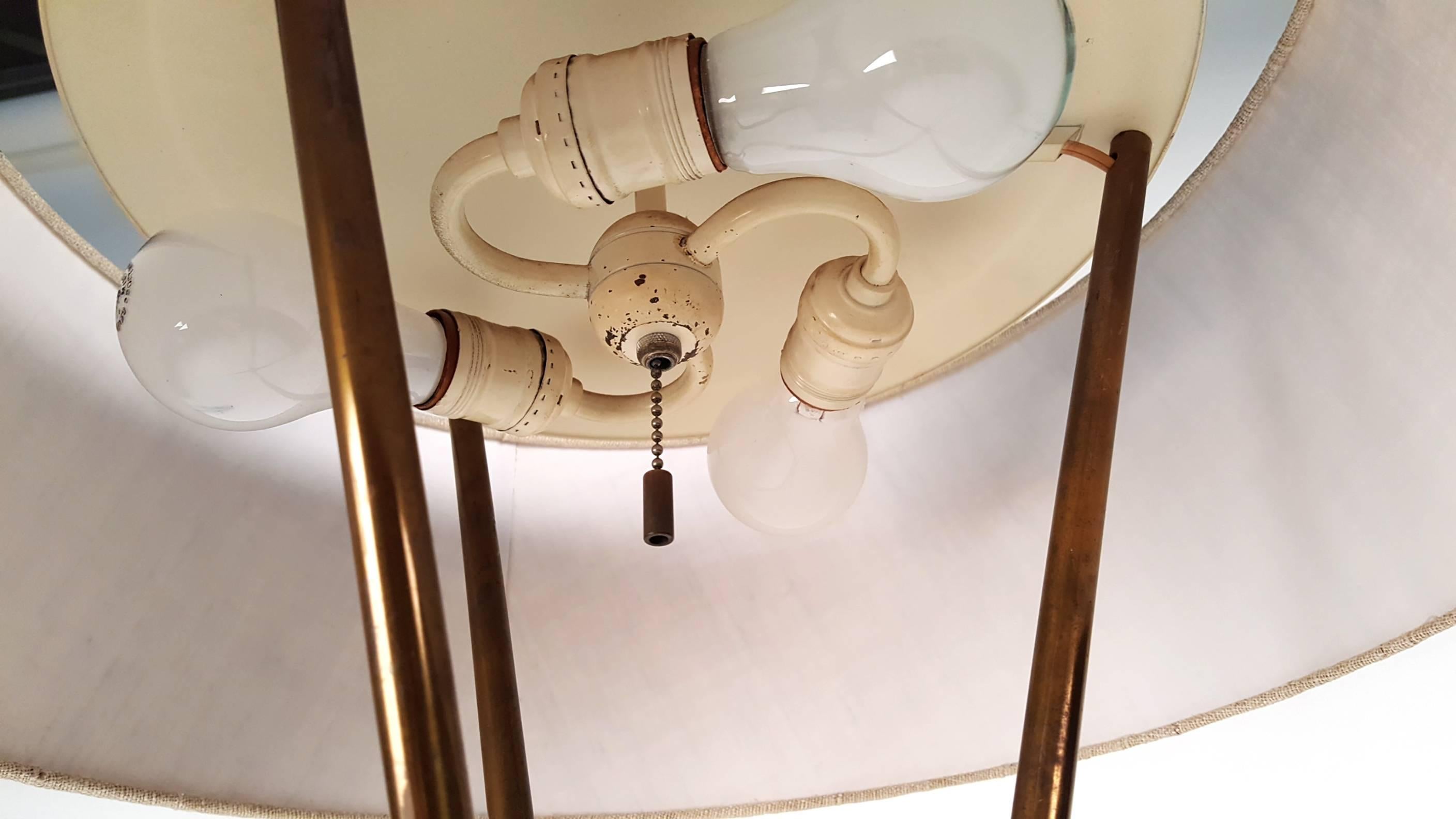 Brass T.H. Robsjohn-Gibbings Tripod Floor Lamp for Hansen
