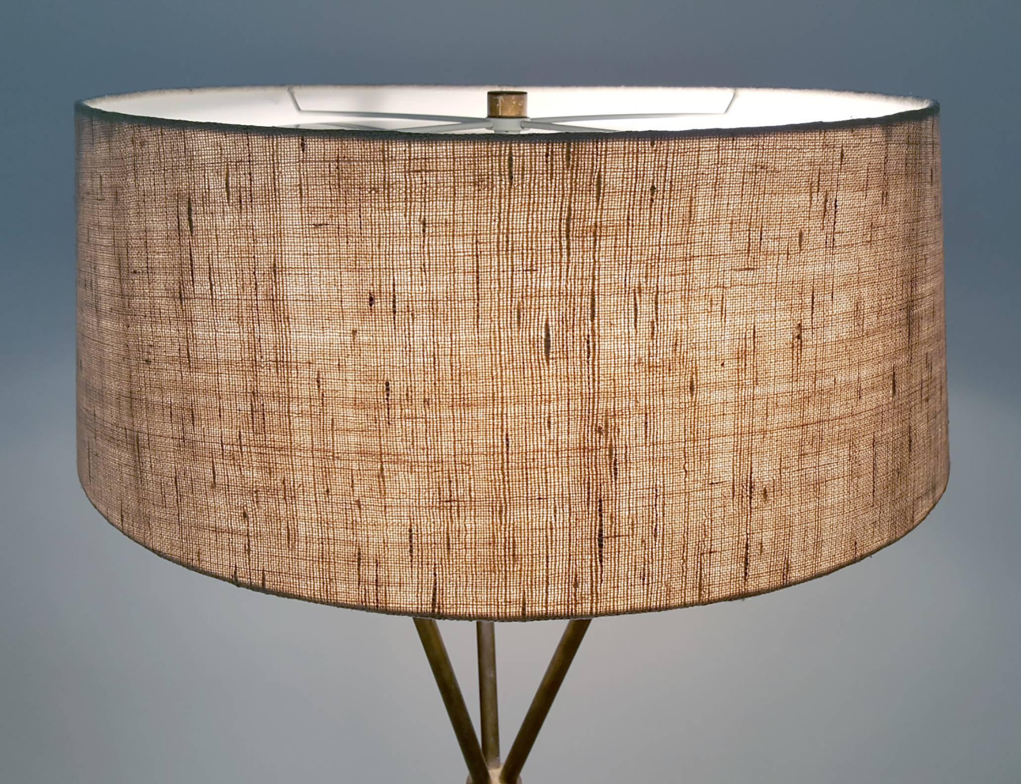 T.H. Robsjohn-Gibbings Tripod Floor Lamp for Hansen In Excellent Condition In Dallas, TX