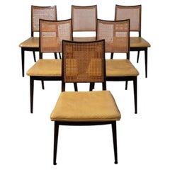 Set of Six Edward Wormley Cane Dining Chairs for Dunbar